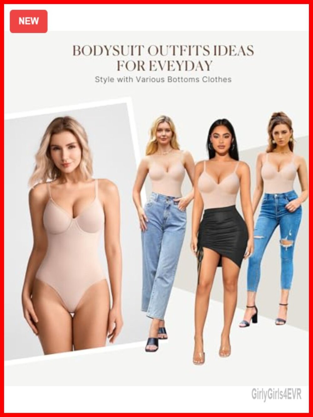 Tummy Control Shapewear Bodysuit Seamless Backless V-Neck Built-in Bra - Picture 7 of 7
